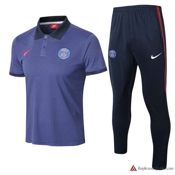 Polo Paris Saint Germain Conjunto Completo 2017-2018 Azul